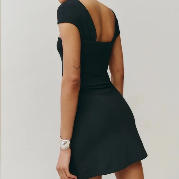 Reformation Black Mini Dress - Picture 4 of 8
